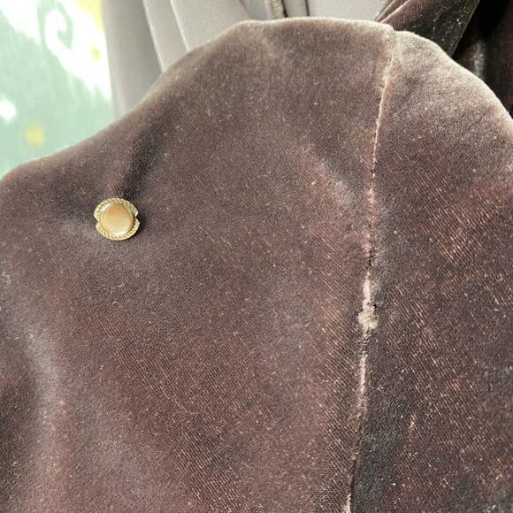 Ralph Lauren ~ Cocoa Brown Carlisle Shearling Collar Crushed Velvet Wrap Blouse - Picture 16 of 16